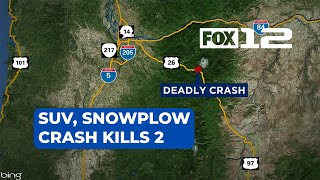 2 dead after crash between SUV snowplow on Hwy 26 [upl. by Aicinad]