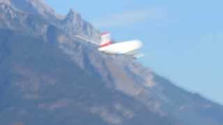 HD Austrian Airlines Airbus A320 extreme high Speed low pass with 350 knots at Innsbruck [upl. by Aniroc]