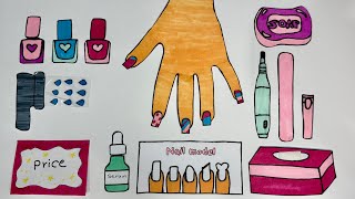 💅paperdiy💅 nails art tutorial  paper nail care asmr [upl. by Rubma439]