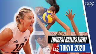 Longest volleyball rallies at Tokyo 2020 🏐🤯 [upl. by Seuguh837]