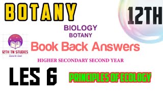 12thBotanyLes 6 Book Back AnswerPrinciples of Ecology TN board [upl. by Shanney]