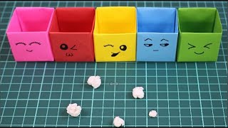 Cara Membuat Kotak Lucu Serbaguna Dari Kertas  Kerajinan Origami [upl. by Nabe]