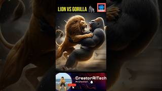 Fighting Video 😱 Gorilla Vs Lion lion gorilla shorts [upl. by Hildebrandt]