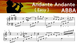 Andante Andante Easy Piano Sheet Music  ABBA  by SangHeart Play [upl. by Marjy69]