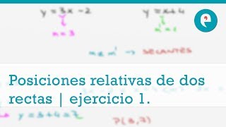 Posiciones relativas de dos rectas  ejercicio 1 Funciones lineales [upl. by Zerat]