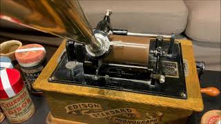 An Early Edison Wax Cylinder Phonograph Home Recording [upl. by Madox]