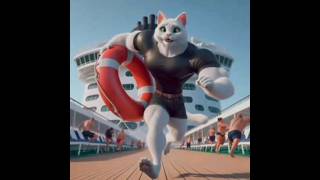 cat saves baby ai cat ultraman funny kucing cute story catlover cutecat funny [upl. by Ajiam]