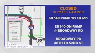 Phoenixarea weekend freeway closures January 2628 2024 [upl. by Naitsihc]