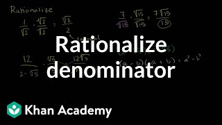 How to rationalize a denominator  Exponent expressions and equations  Algebra I  Khan Academy [upl. by Ming524]