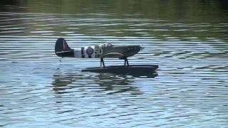 RC Spitfire with float crash Lakeview 2011 Julymov [upl. by Charis]