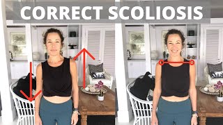 SCOLIOSIS EXERCISES FOR CORRECTION  10 minute Pilates [upl. by Intyre]