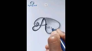 Name decoration ideas drawing arudhra lettering calligraphy shorts youtubeshorts [upl. by Adnana806]