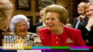 Margaret Thatcher Visits Coronation Street 1990 [upl. by Kylila]