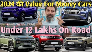 2024 Value For Money Cars Under 12 Lakhs On Road  MotoWheelz India [upl. by Maurits]