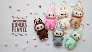 Tutorial Keychain Boneka Flanel Labubu  Gantungan Tas Boneka Flanel [upl. by Bigler]