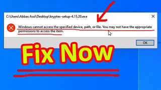 Windows cannot access the specified device path or file you may not have appropriate permissions [upl. by Aytnahs541]