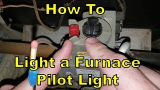 How To Light A Furnace Pilot Light DIY Save  and Time [upl. by Wildon]