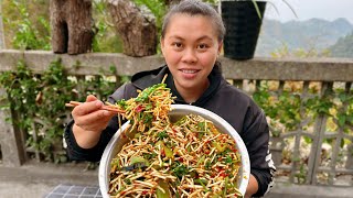 Eat Houttuynia cordata today今天涼拌一盆魚腥草，加上辣椒和香菜，爆辣下飯你們吃過嗎 [upl. by Eustasius]