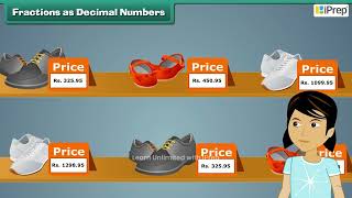 Fractions as Decimal Numbers  Tenths and Hundredths  Math  Class 5th  iPrep [upl. by Harold295]