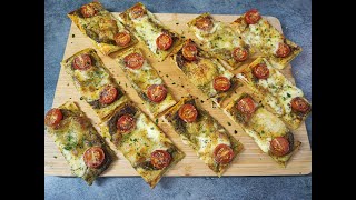 feuilleté tomate mozza sur son lit de pesto vert [upl. by Jane399]