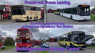 Preserved Buses leaving Buckinghamshire Railway Centre with 1 preservedbus at Aylesbury Bus Station [upl. by Saloma]