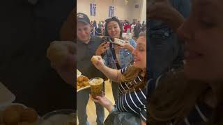 Dipping the Greek Donuts in the Frothy Coffee Loukoumades  Frappe SF Greek Food Festival [upl. by Iormina610]