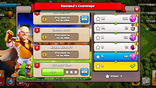 HOW TO 3 STAR Haalands Chalange Playback time  coc [upl. by Drahser]