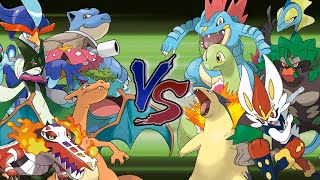 Pokemon Battle Of Starters Kanto and Paldea Starters Vs Johto and Galar Starters [upl. by Joash]