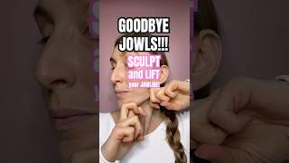 BYE BYE JOWLS sculpt your jawline amp lift your skin in 60 secs skincare faceyoga facialyoga [upl. by Jak560]