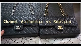 Chanel Comparison Authentic vs Replica Medium flap 255 [upl. by Tamarah885]