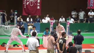 2015年IH フェンシング 男子 フルーレ 決勝 敷根崇裕（東亜学園）vs 鈴村健太（大垣南）② [upl. by Barina104]