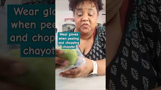 Why you should wear gloves when peeling and chopping chayote chayote caribbeanfood [upl. by Akahc418]