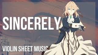 Violin Sheet Music How to play Sincerely by TRUE [upl. by Rihat]