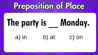 Prepositions of Place AT IN ON  Can you score 3030 [upl. by Asirehc]