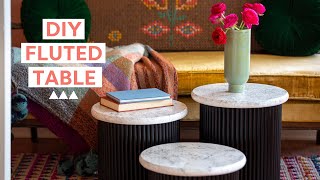 How to DIY a Trendy Fluted Table  DIY Table Ideas [upl. by Ylenats324]