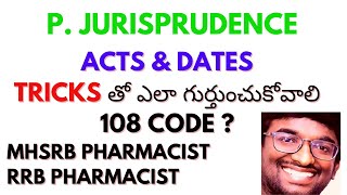 TRICKS TO REMEMBER DATES OF ACTS  PHARMACEUTICAL JURISPRUDENCE  MHSRB PHARMACIST  RRB PHARMACIST [upl. by Kress]