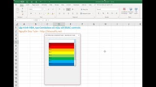 Program VBA create ComboBox with color by BSComboBox in BSAC [upl. by Atinahs]