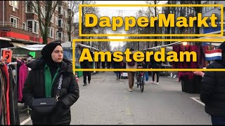 Dappermarkt Amsterdam Walking Tour 4K Busy Day Netherlands 2023 [upl. by Assiled]