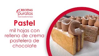 Recetas Puratos pastel mil hojas con relleno de crema pastelera de chocolate [upl. by Rosabelle]