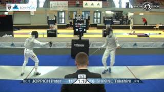 FE M F Individual Bonn WC 2016 T64 20 blue SHIKINE JPN vs JOPPICH GER [upl. by Georgina261]