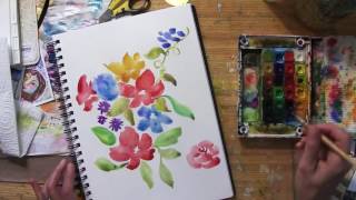 Watercolor Flower Tutorial [upl. by Esiuqcaj]