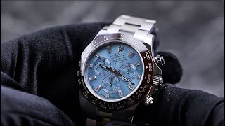 Rolex Cosmograph Daytona Platinum 116506 Ice Blue Baguette Dial Unboxing amp Presentation [upl. by Gilba]