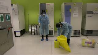 Biological Spill clean up in a lab [upl. by Arbrab]