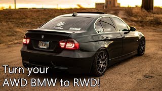 BMW E90  xDelete install Make your AWD BMW into RWD [upl. by Nonnahsed481]