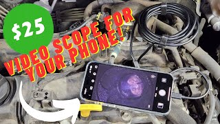 25 Amazon EndoscopeBorescope For iphone or Android  ENDOSCOPE CAMERA Tool Review [upl. by Ellered]