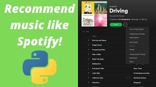 Build a SpotifyLike Music Recommender System in Python [upl. by Ballinger203]