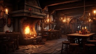 Medieval Fireside Music and Ambience  Medieval Tavern Ambience for Sleep🌛 Relaxation Study 😌🔥 [upl. by Eibbor]