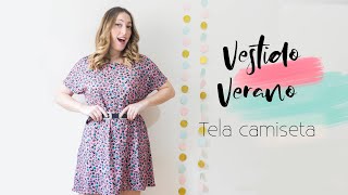 VESTIDO verano FÁCIL sin patrones con tela camiseta DIY Lorena Gil [upl. by Bej]