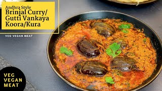 Gutti Vankaya Koora Recipe  Andhra Style Brinjal Curry with Peanuts [upl. by Marchak259]