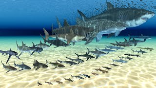 Real Shark Size Comparison in 3D Animation  Realistic World Data [upl. by Eciral]